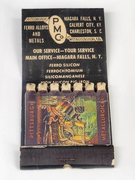 PITTSBURGH METALLURGICAL CO. FEATURE MATCHBOOK