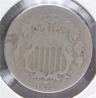 1874 Shield Nickel.