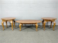 Lot Of 3 Solid Wood Cocktail Tables