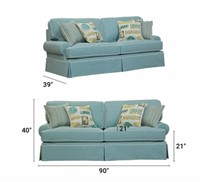 NEW 90" Round Arm Sofa with Reversible Cushions