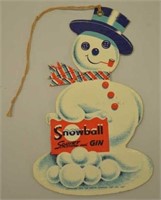 1954 Squirt Soda "Snowball" Fan Pull Sign