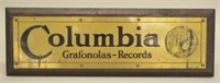 Brass Columbia Records Counter Top Sign