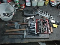 tools in picture on bench & under bench.