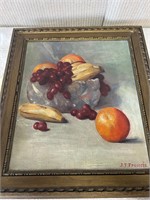 Attributed to J.F. Francis Oil Painting Fruit