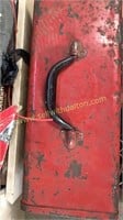 Small red tool box and contents