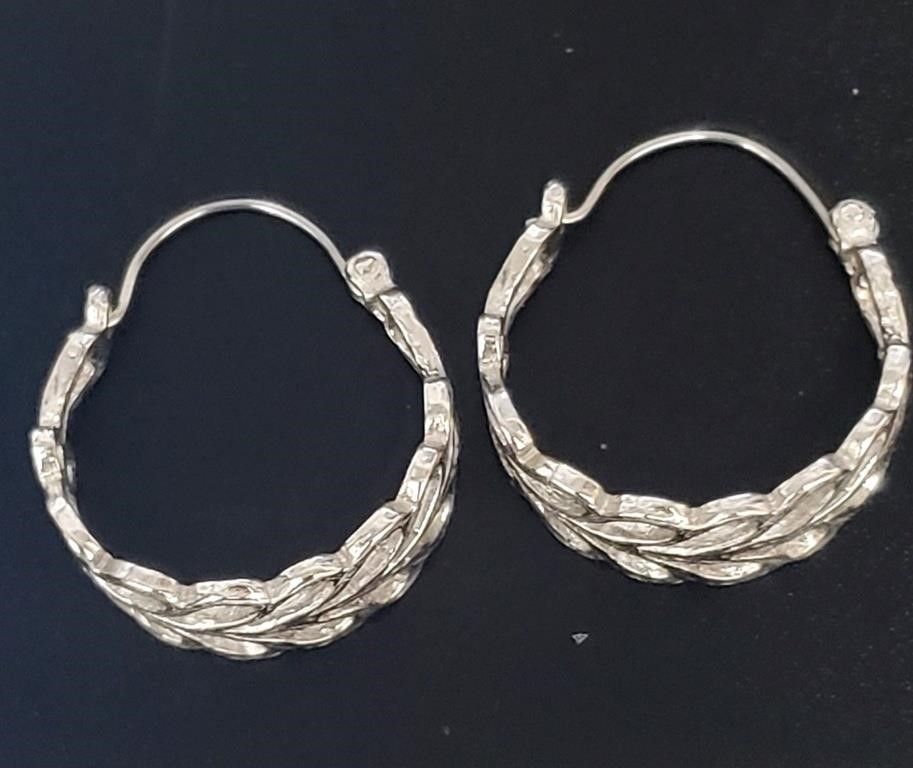 Silver 3.1G Hoop Earrings