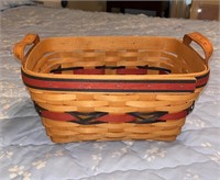 Rectangular LONGABERGER Basket with Crimson and