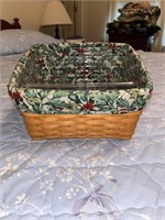 Square LONGABERGER Basket with Green Holly Berry