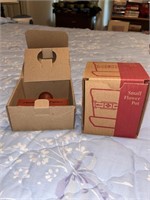 Rubber Stamp and Small Pot - In boxes as shown.