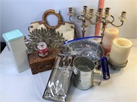 Purse, Candlesticks, Candles & Misc