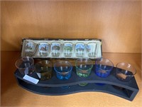 Lot of shot glasses from Germany, colorful shot
