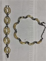 Silver toned necklace and bracelet