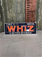 Whiz enamel sign--18" x 6.25"