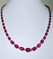 $24,620  38.45 cts Ruby & Diamond 14k Necklace
