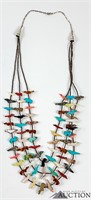 Zuni 3-Strand Necklace Stone Birds