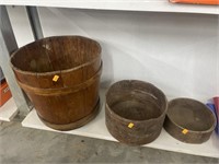 Antique wooden buckets