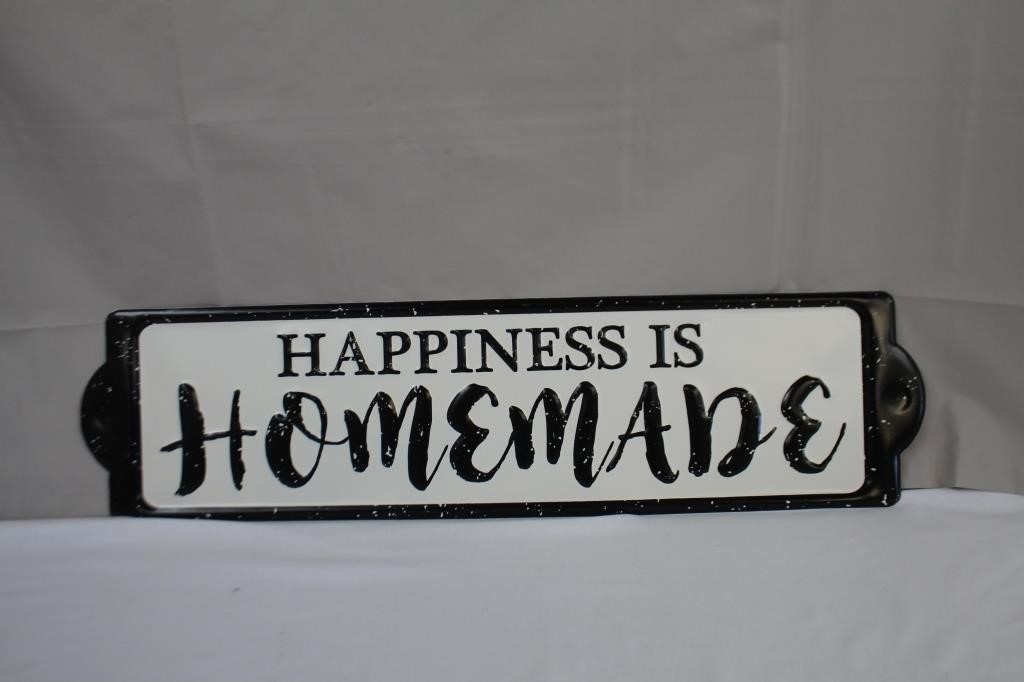 Metal sign "Happiness Is Homemade", 31.5 X 8"H