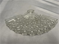 VINTAGE GLASS FAN SERVING DISHES 10.5 INCHES