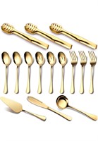 ($39) Gold Serving Utensils, OGORI 15-Piece