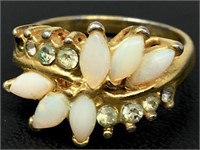 Gold Ring with Opal Like Stones