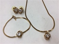 Heart Pendant Necklace Bracelet, Earrings