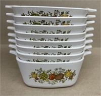 (8) stackable corning ware casserole dishes