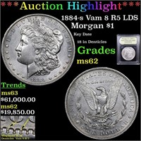 ***Auction Highlight*** 1884-s Vam 8 R5 LDS Morgan