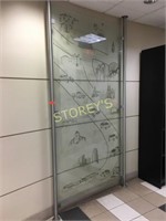 Etched Plate Glass Window - ~52 x 9'