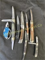 8 knives, 4 Case & 4 Buck, various conditions
