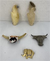 Lot of assorted animal costume  jewelry and