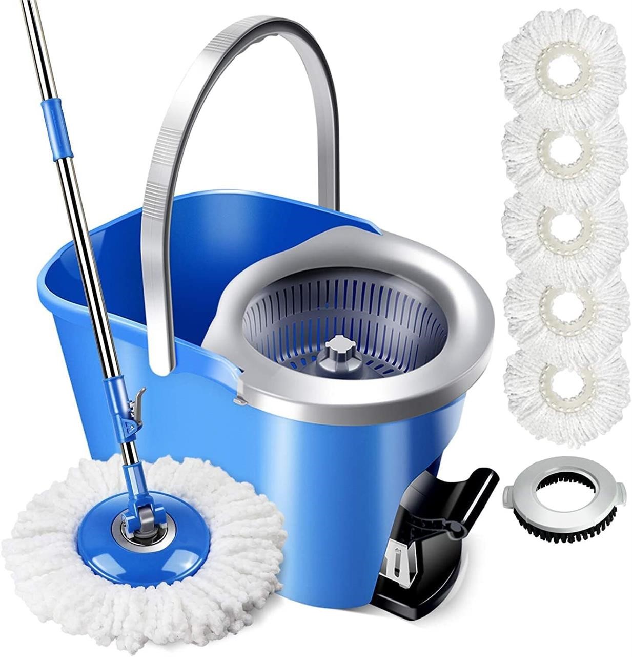 $61  MASTERTOP Spin Mop and Bucket Set  Blue