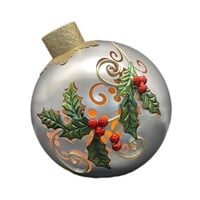 Romway Silver LED Large Christmas Ball Ornament