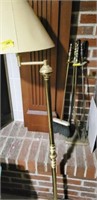 FIREPLACE TOOLS AND FLOOR LAMP