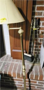 FIREPLACE TOOLS AND FLOOR LAMP