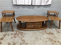 RETRO COFFEE TABLE AND 2 END TABLES