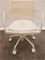WICKER OFFICE CHAIR (STAIN ON SEAT)