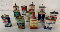 12 oiler cans including Flying A and Marathon