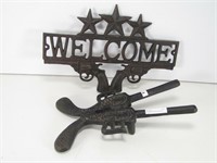 CONTEMPORARY PISTOL BOOT JACK & WELCOME SIGN