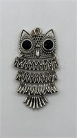 Unusual Movable Silver of Pewter Owl Pendant