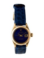 18k Gold Rolex Datejust Lapis Lazuli Watch 26mm