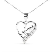 Elegant .25ct Diamond Mom Open Heart Necklace