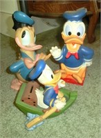 3 vintage vinyl Donald Duck banks