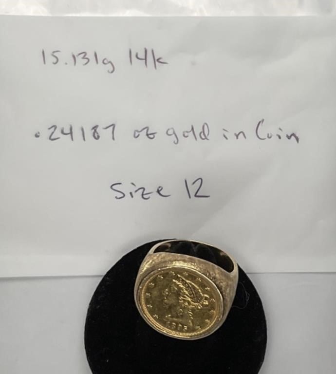 1895 Gold $5 Liberty Head Ring