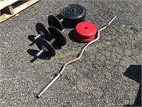 CURL BAR, DUMBELL BARS & WEIGHTS