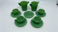 Green Akro Agate Children's Tea Set