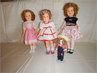 Four Ideal Shirley Temple dolls: