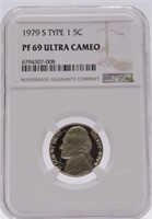 1979-S Ty 1 Jefferson nickel NGC PF69 ultra cameo