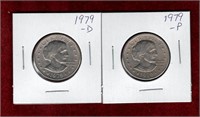 USA 1979-D 1979-P SUSAN B ANTHONY $1 COIN