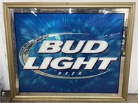 (AD) Bud Light beer wall-mounted mirror sign. 32