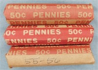 (3) Rolls of Wheat Pennies.